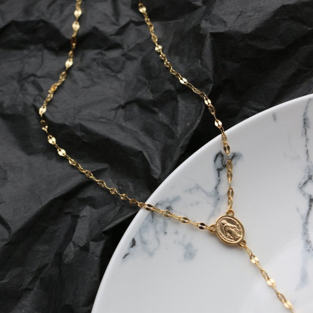 NEW 18K Gold Plated Virgin Mary Holy Cross Drop Necklace - Picture 6 of 11